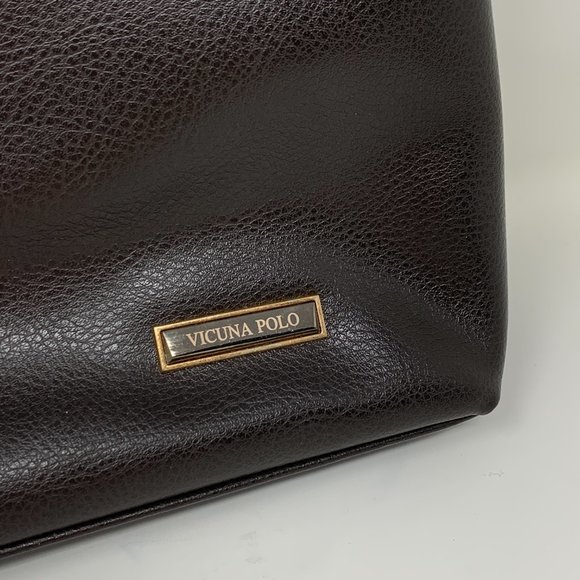 Polo Vicuna Messenger Bag Brown Business Casual Leather Zip Up Laptop Slot 14x10 - Picture 3 of 8